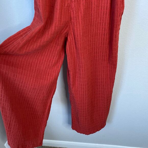 MADEWELL Textured Cover-Up Jumpsuit Fresh Chili 2022 Casual Summer Red Small - Picture 5 of 9